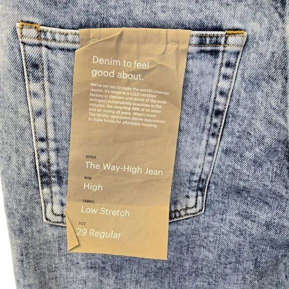 NWT Everlane The Way High Jeans in Acid Wash Size 29