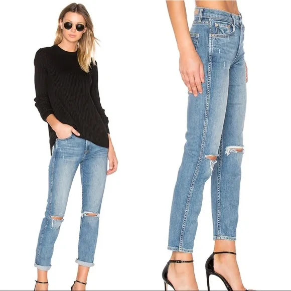NWT GRLFRND Naomi High-Rise Straight Jeans Sz 25