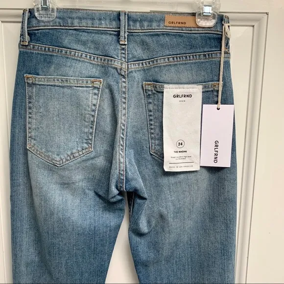 NWT GRLFRND Naomi High-Rise Straight Jeans Sz 25
