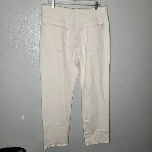 NWT Madewell 90s Straight Vintage Canvas Wash Denim Jeans Womens sz 32 beige