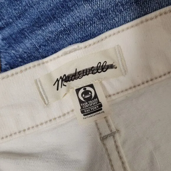NWT Madewell 90s Straight Vintage Canvas Wash Denim Jeans Womens sz 32 beige