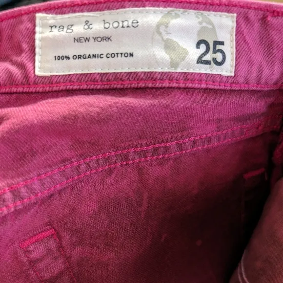 NWT Rag &amp; Bone Bright Fuschia Maya High-Rise 6in Slim Jean Shorts Sz 25