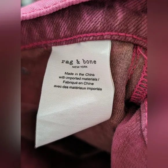 NWT Rag &amp; Bone Bright Fuschia Maya High-Rise 6in Slim Jean Shorts Sz 25
