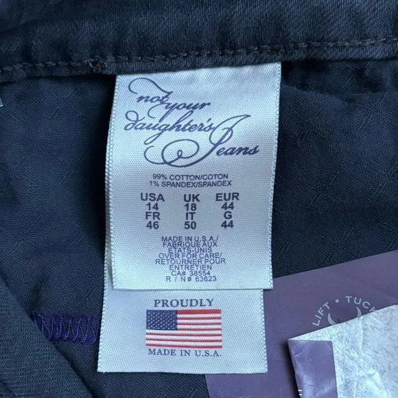 NYDJ Not Your Daughter’s Jeans Straight Leg Denim Jeans Dark Gray Size 14
