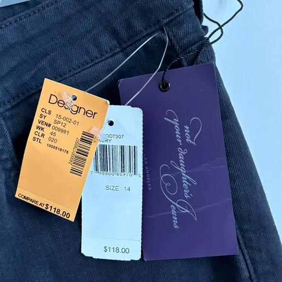 NYDJ Not Your Daughter’s Jeans Straight Leg Denim Jeans Dark Gray Size 14