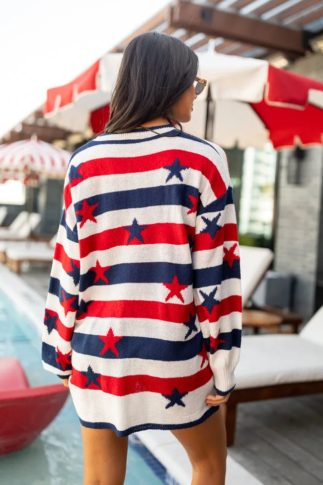 Old Glory Stars and Stripes Oversized Sweater
