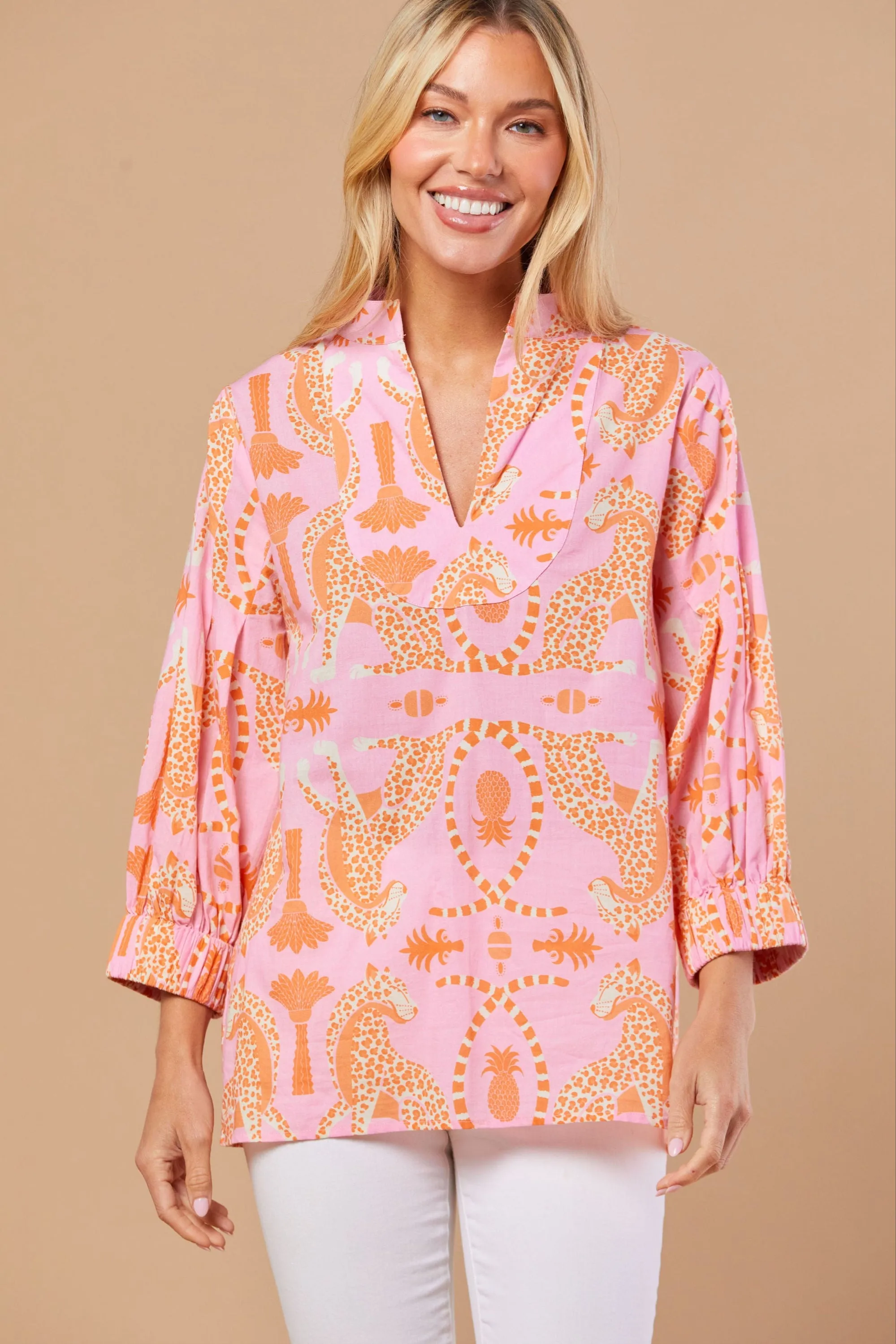 Olive Tunic in Apricot Prowess
