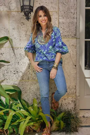 Olive Tunic in Whimsical Island Eve