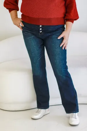 On the Brink Judy Blue Dark Wash Straight Leg Jeans