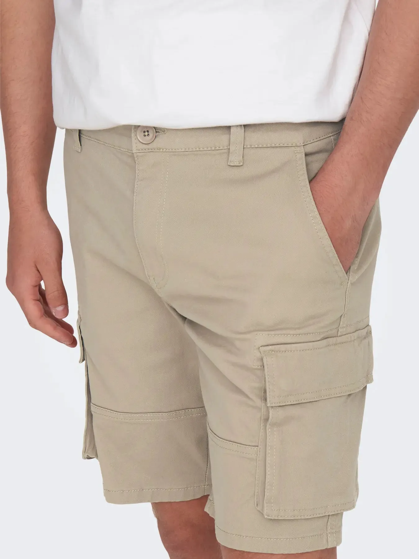 Only & Sons Cargo Shorts in Sand
