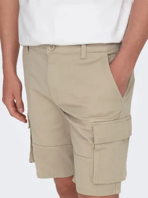 Only & Sons Cargo Shorts in Sand