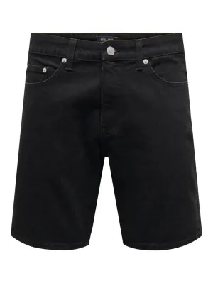 Only & Sons Denim Shorts Black