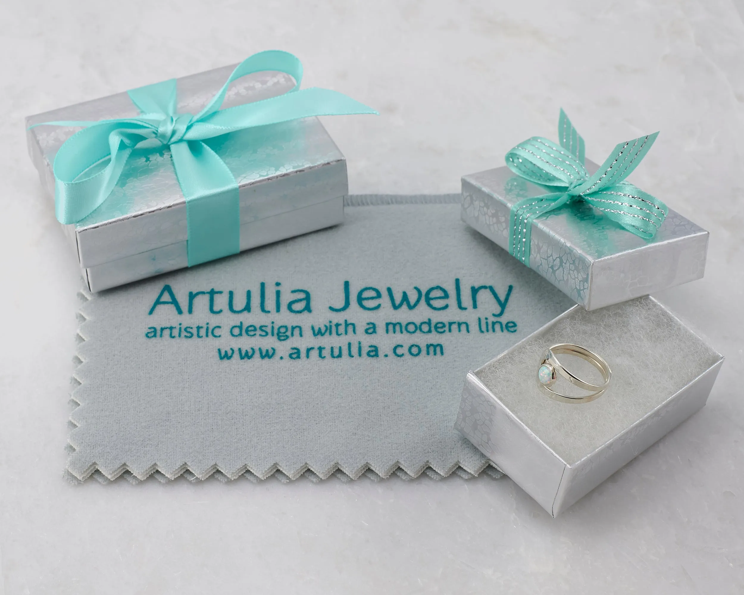 Opal Silver Circles Necklace