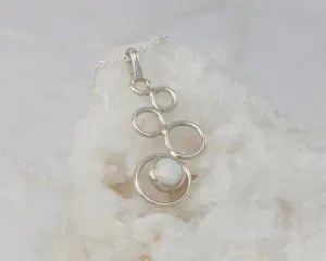 Opal Silver Circles Necklace