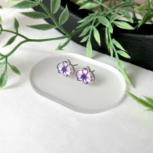 Orchid Flower Stud Earrings