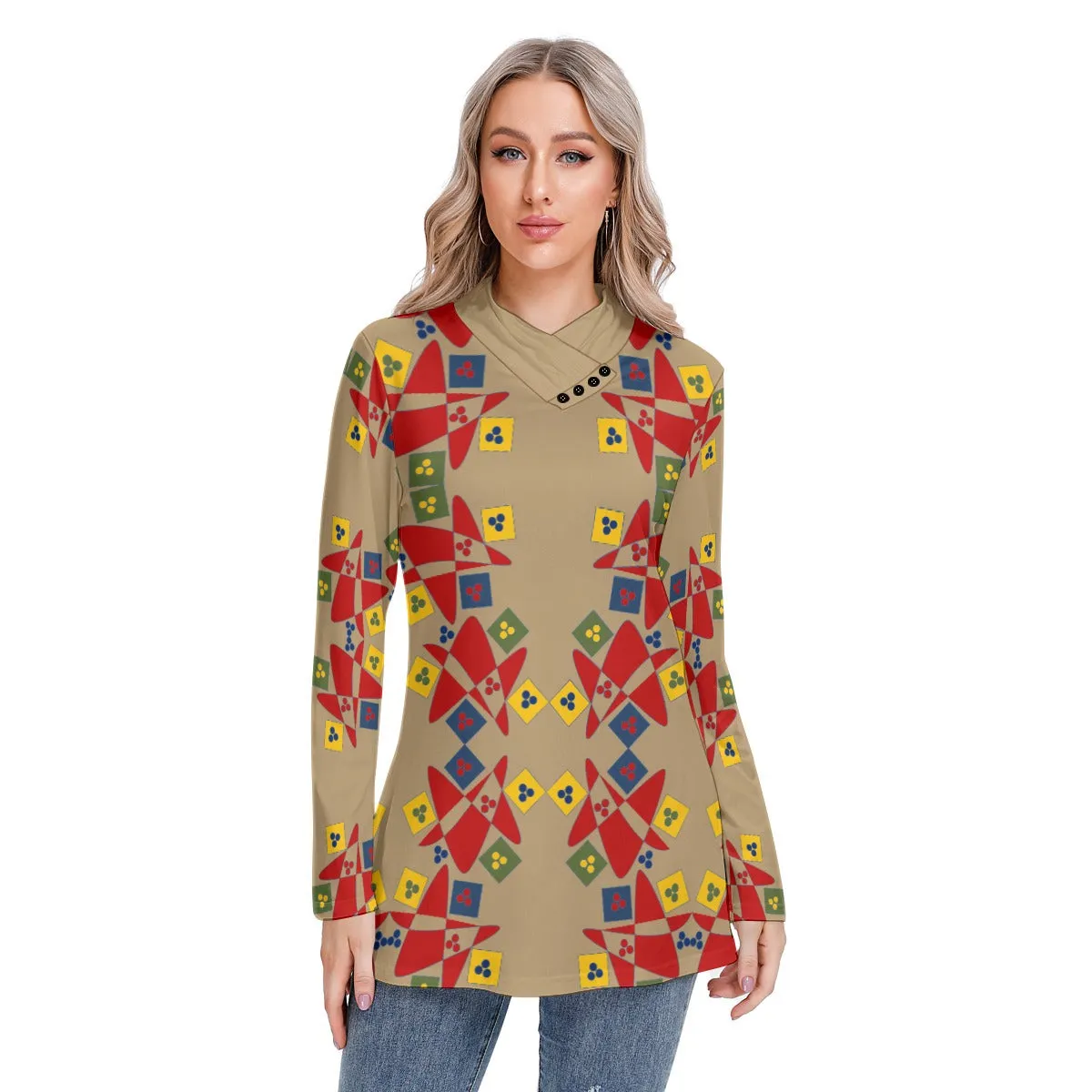 Origen Destination Women's Long-sleeved Casual Tunic Blouse