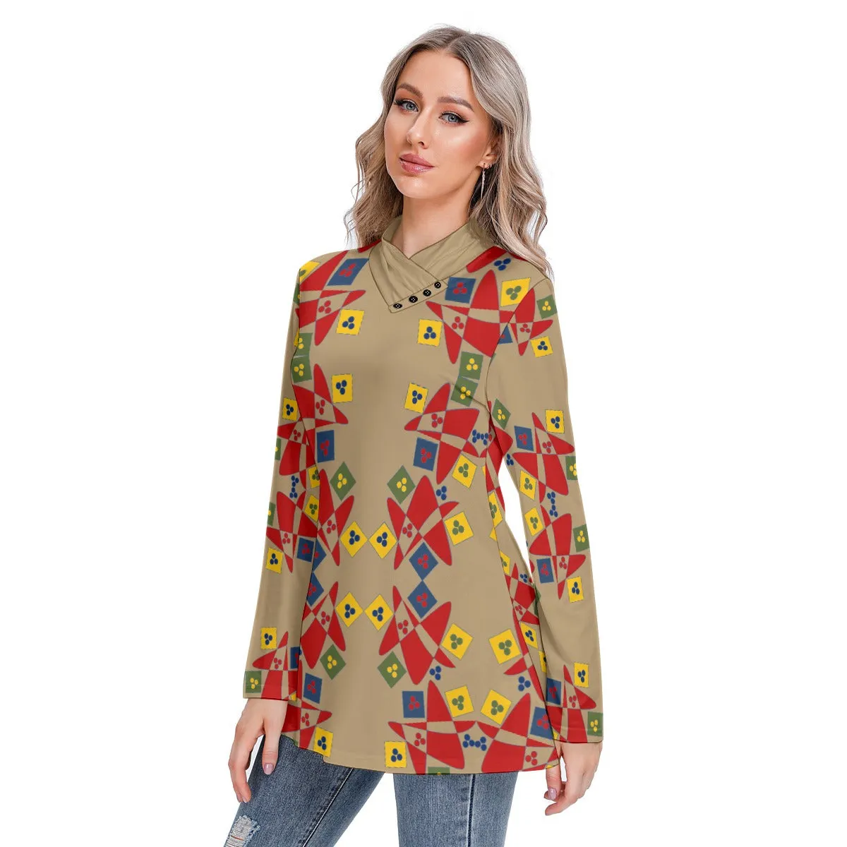 Origen Destination Women's Long-sleeved Casual Tunic Blouse