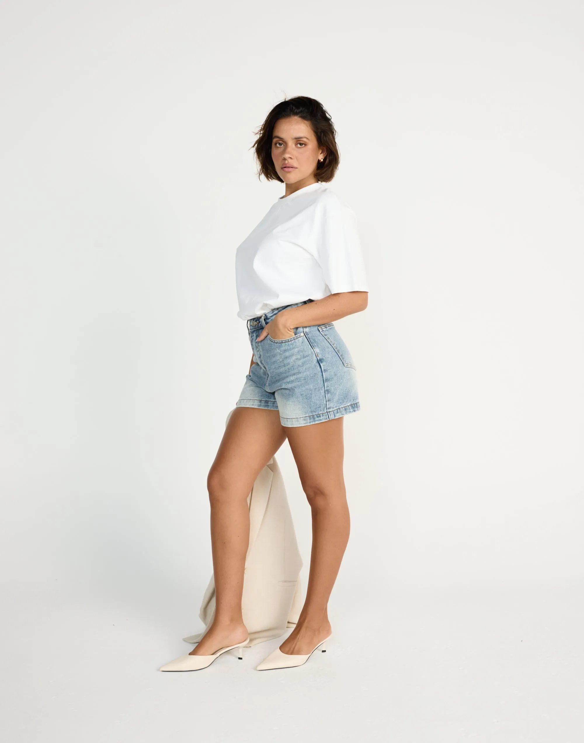 Palmer Denim Shorts (Mid Faded)