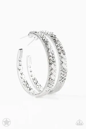 Paparazzi Blockbuster Earrings - GLITZY By Association - White