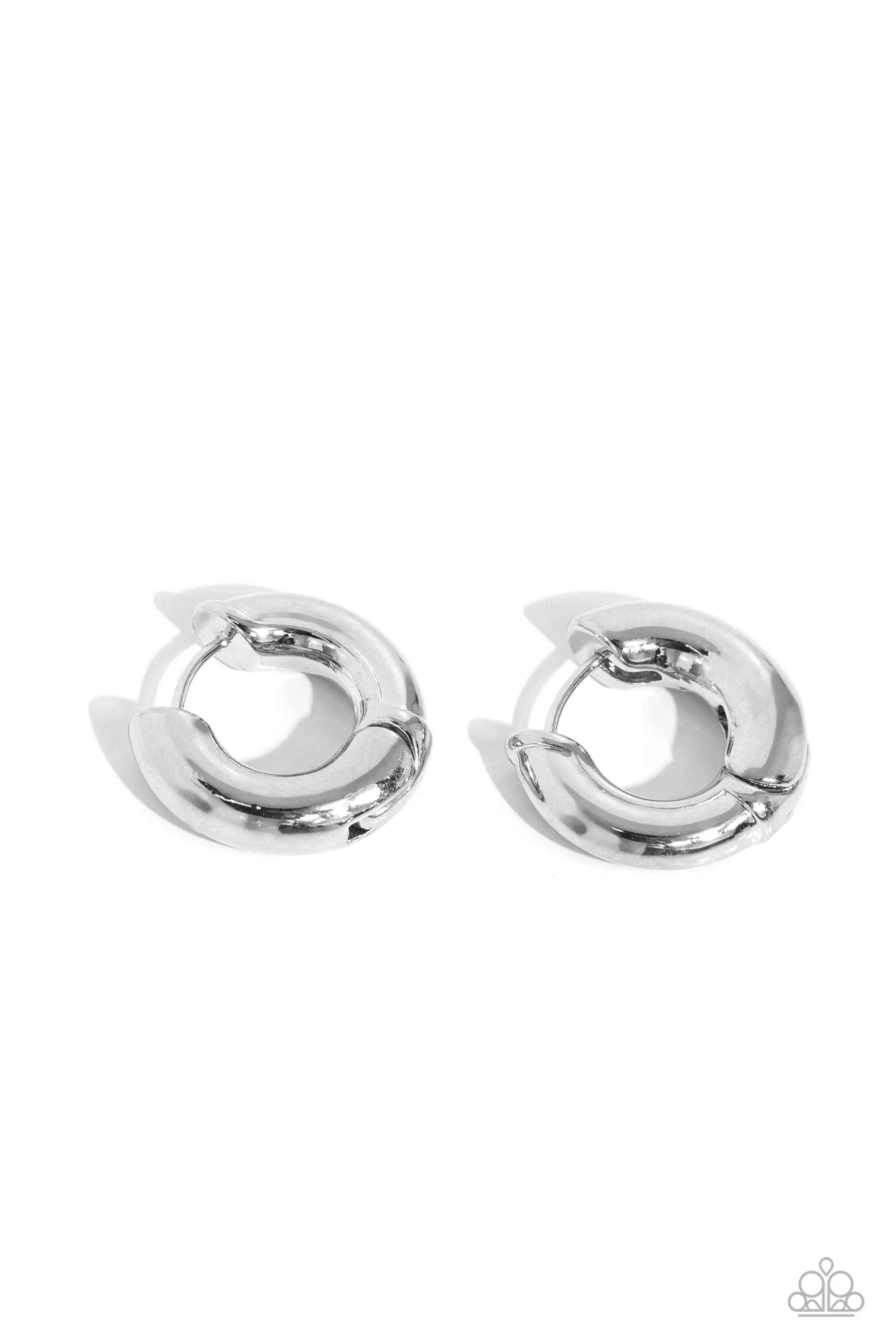 Paparazzi Textured Theme - Silver Hoop Earrings