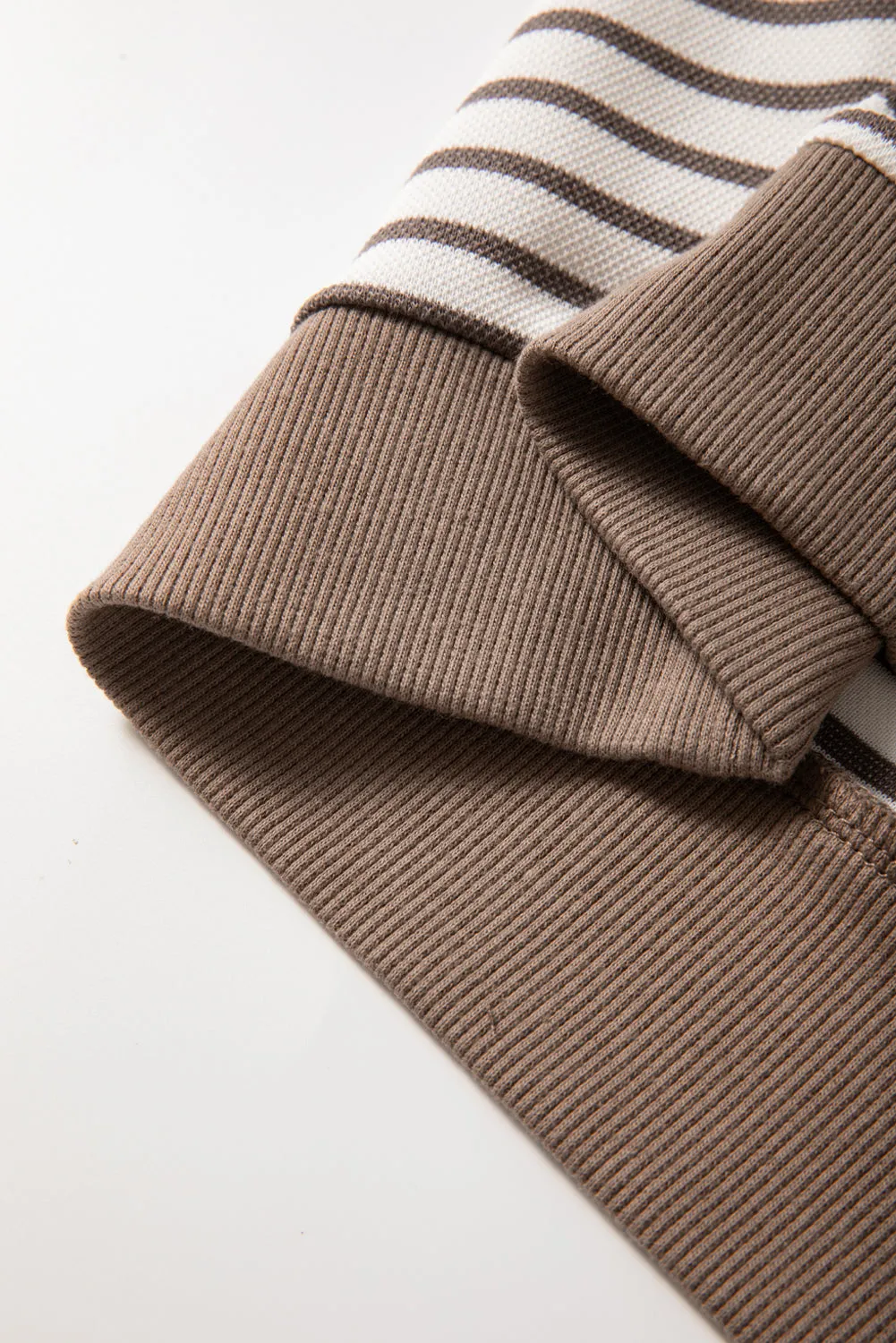 Parchment Contrast Detail Striped Ruffle Short Sleeve Top