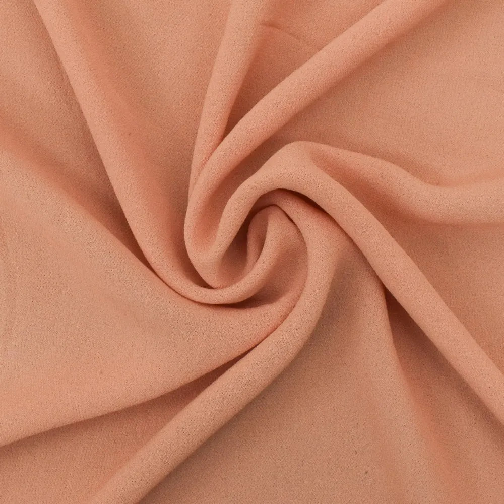 Peach Orange Solid Rayon Momie Crepe Woven Fabric