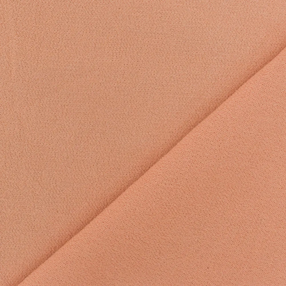 Peach Orange Solid Rayon Momie Crepe Woven Fabric