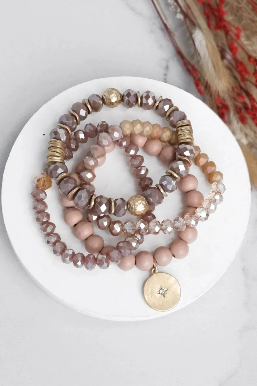 PennyLine inc. - Beaded Bracelet Set with a Coin Charm