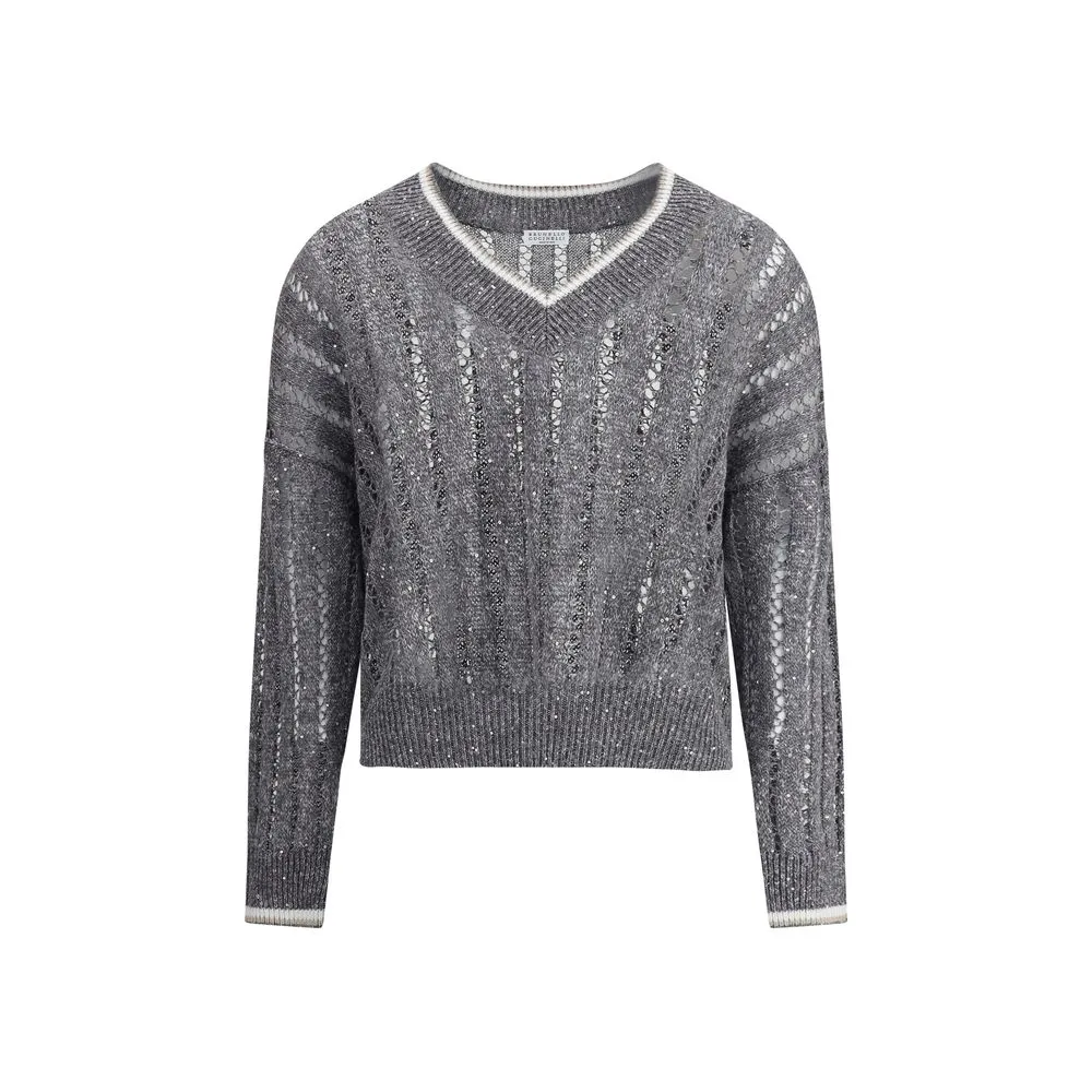 Perforated Sweater with sequins