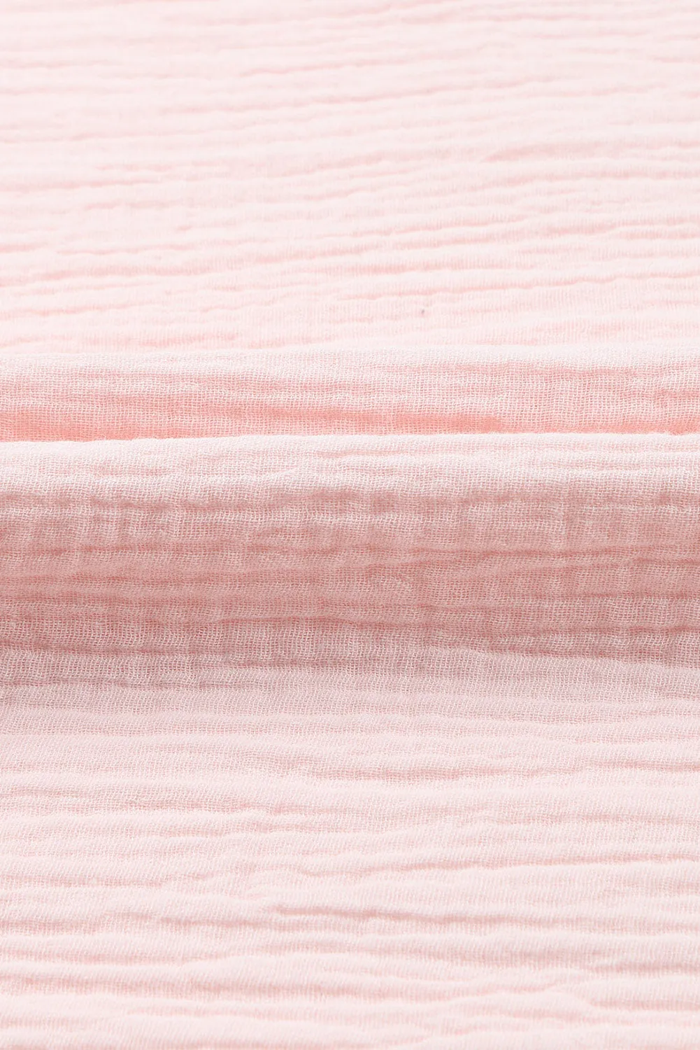 Pink Textured Tiered Ruffled Short Sleeve Blouse