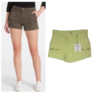 Pistola Hannah Cargo Eco Edit Shorts In Limeade High Rise Casual Size 22 &amp; 24