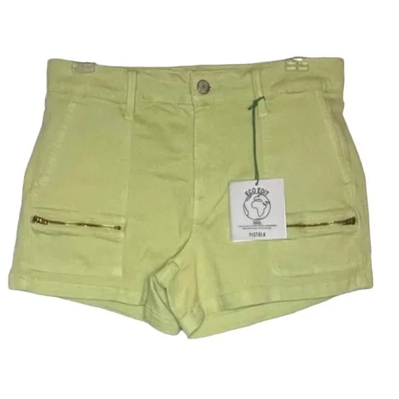 Pistola Hannah Cargo Eco Edit Shorts In Limeade High Rise Casual Size 22 &amp; 24