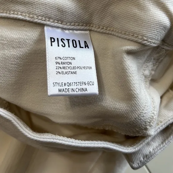 Pistola Women’s High Waist Stretch Ankle Jeans Ecru Size 18W