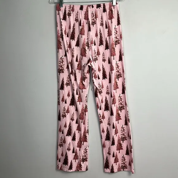 PJ Salvage Trees Happy By Nature Jersey Pajama Set Size S Cotton Rayon Christmas