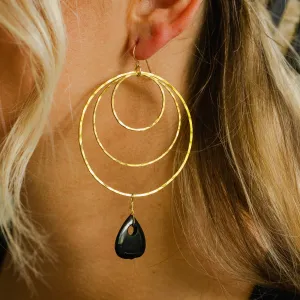 Planchette Drop  Hoop Earrings