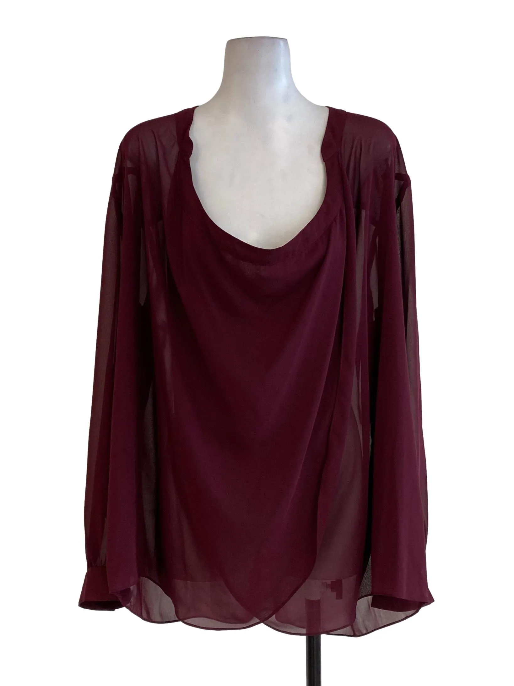 Plum Sabrina Neck Top
