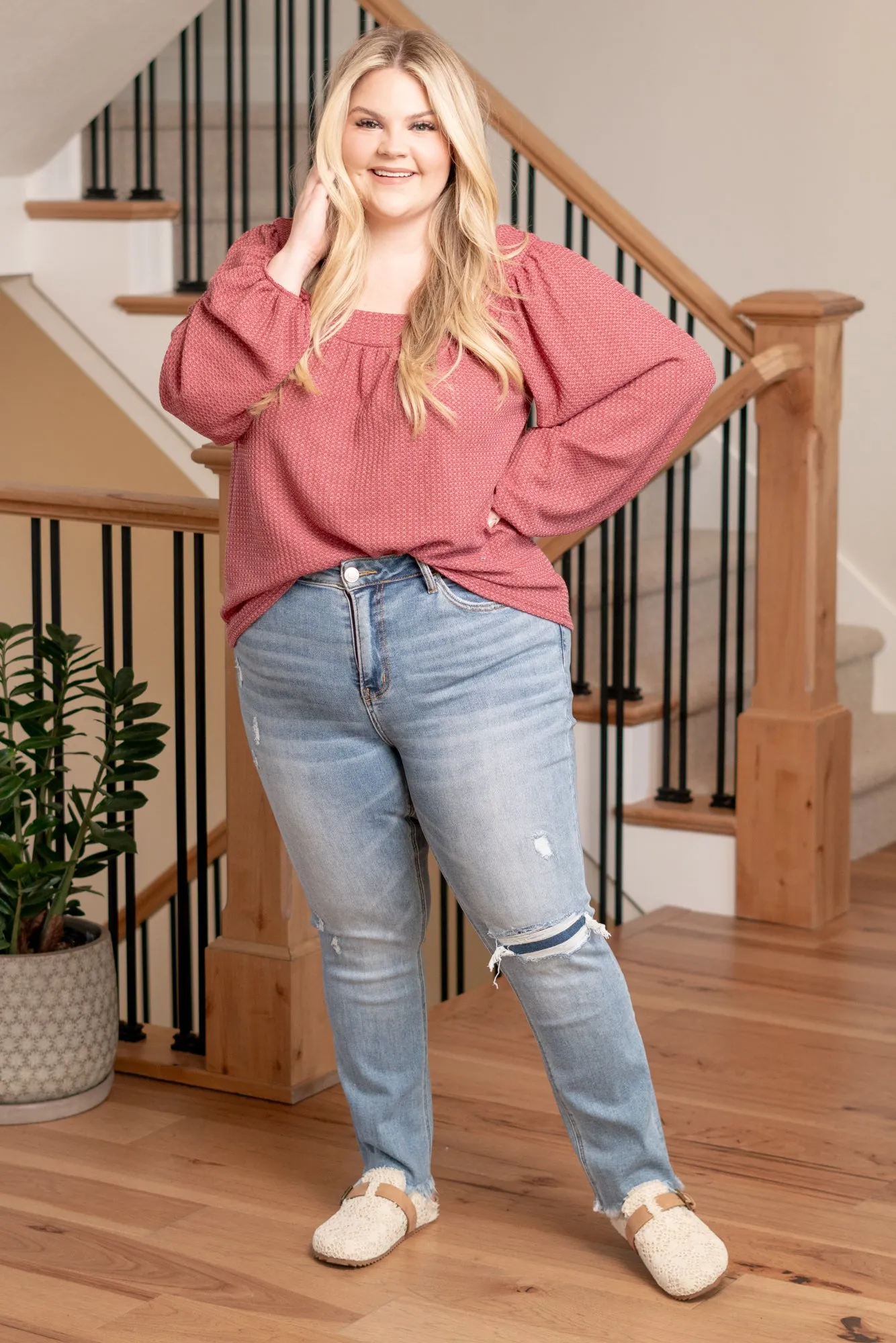Plus Size Improving Mid Rise Crop Slim Straight