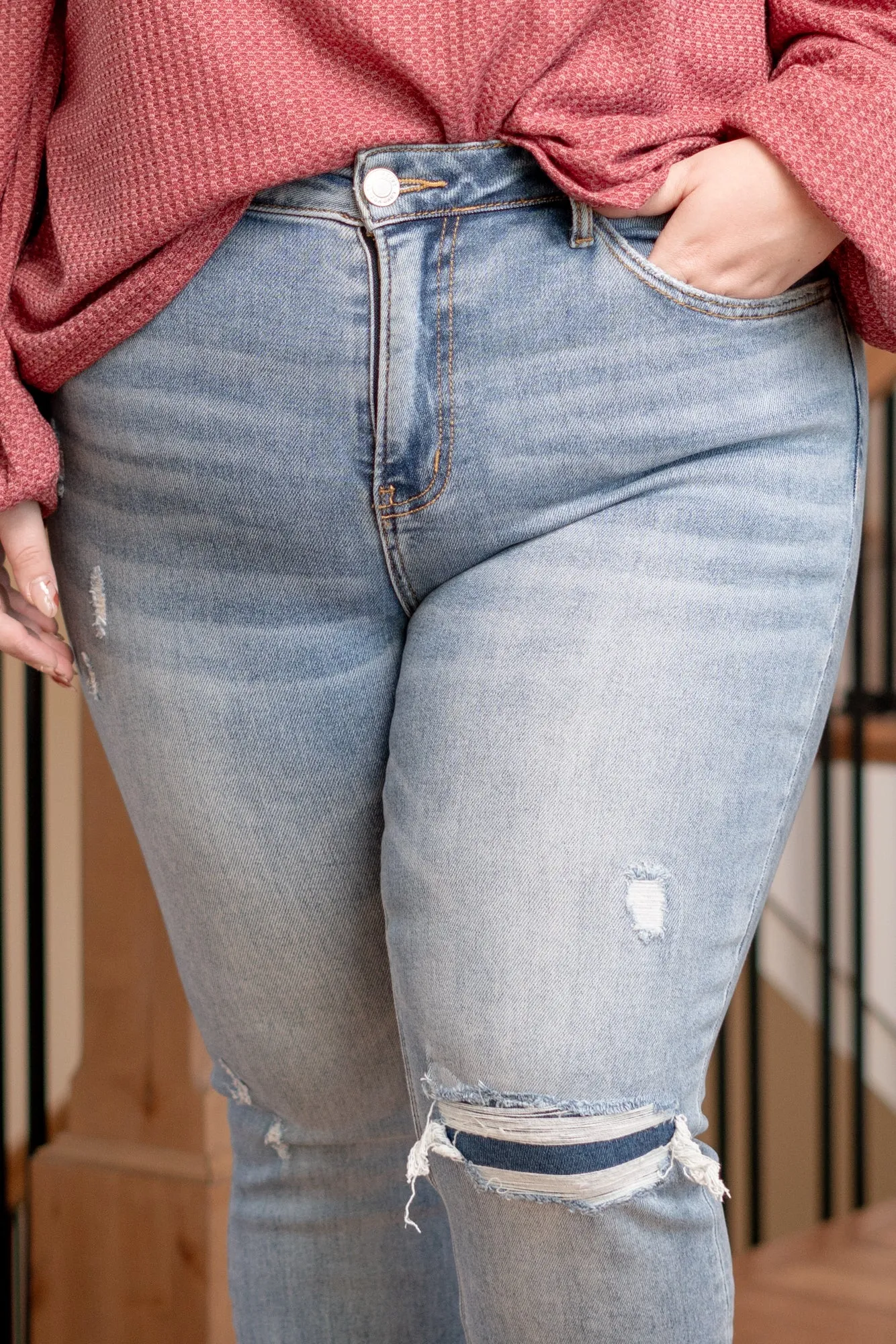 Plus Size Improving Mid Rise Crop Slim Straight