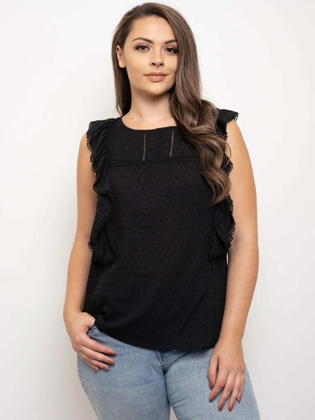 PLUS SIZE RUFFLE DETAIL TOP