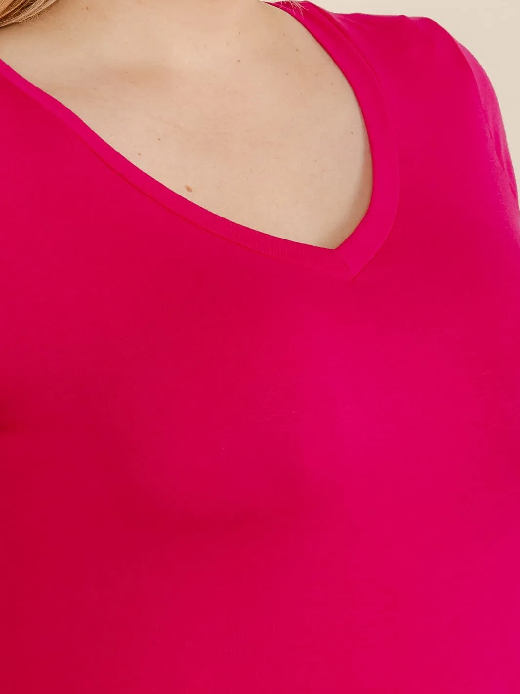 PLUS SIZE SHORT SLEEVE FRONT POCKETS BASIC TOP