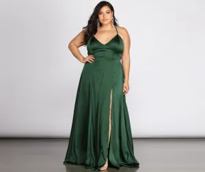 Plus Vera Satin Charming Lace Up Formal Dress