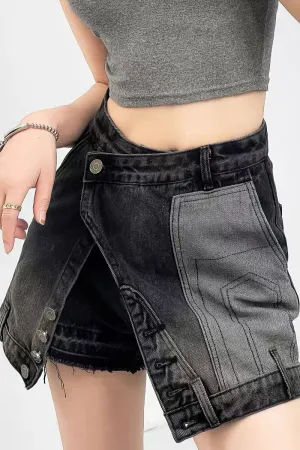 PN0173 Retro Denim Skorts