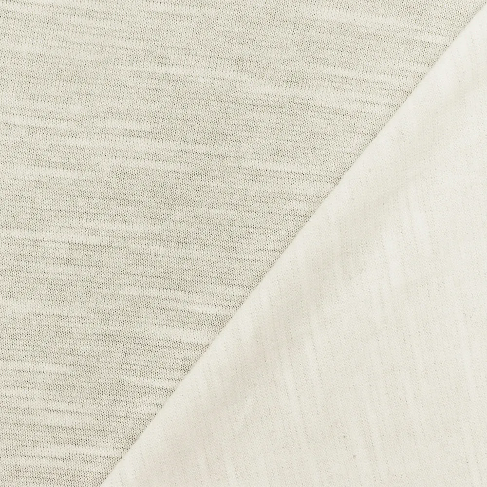 Powder Ivory Slub Stretch Jersey Knit Fabric