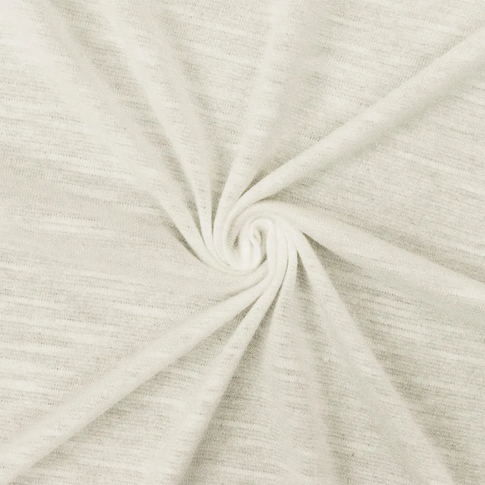 Powder Ivory Slub Stretch Jersey Knit Fabric