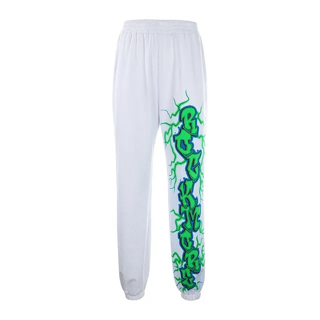 Printed high-waisted tunic trousers
