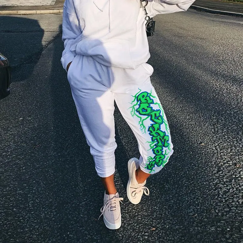 Printed high-waisted tunic trousers
