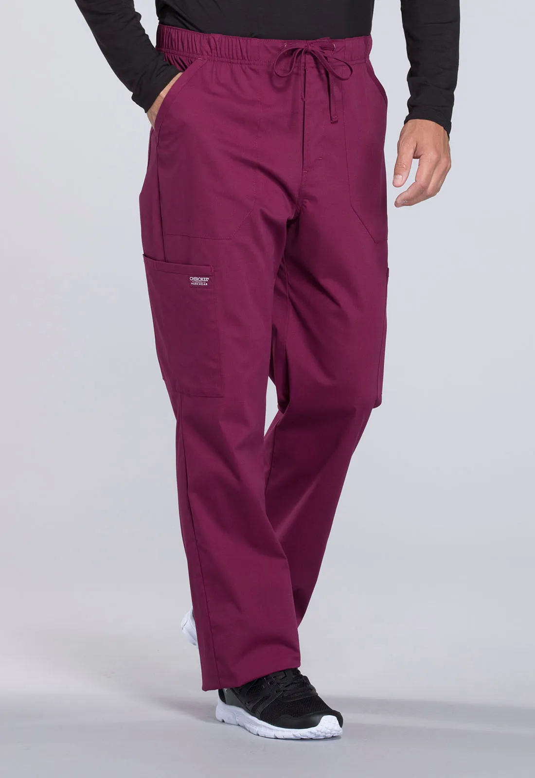 Professionals WW190 Men's Tapered Leg Fly Front Cargo Pants Wine