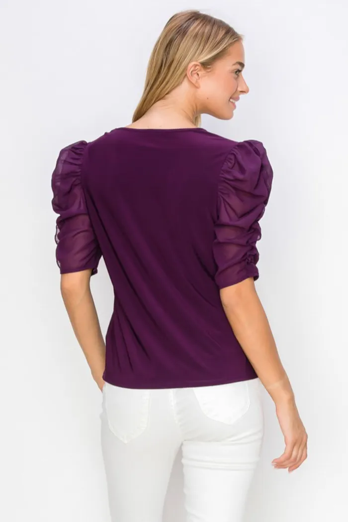 Puff Sheer Sleeve Top