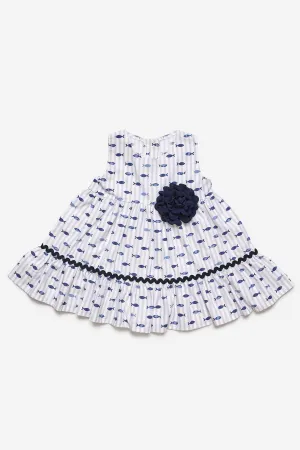"Juliette" Midnight Blue Fish Print Dress