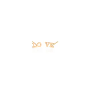 "LO-VE" Studs in Yellow Gold